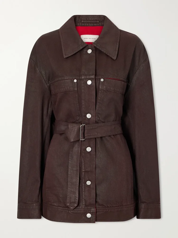Belted denim jacket