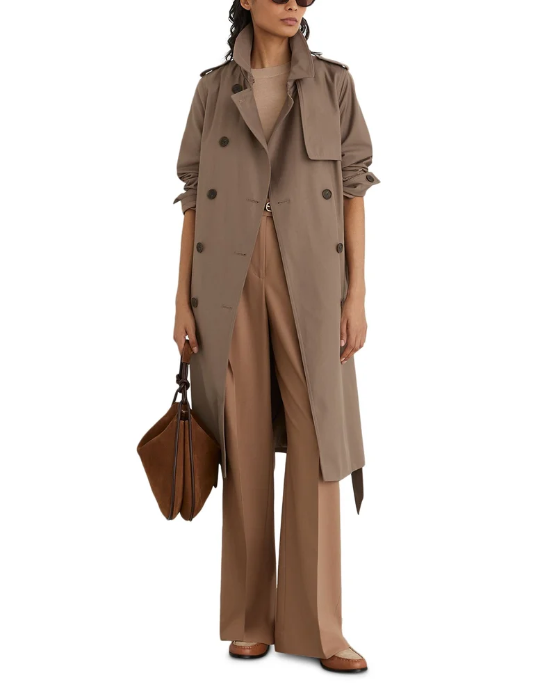 Azura Hooded Double Breasted Trench Coat