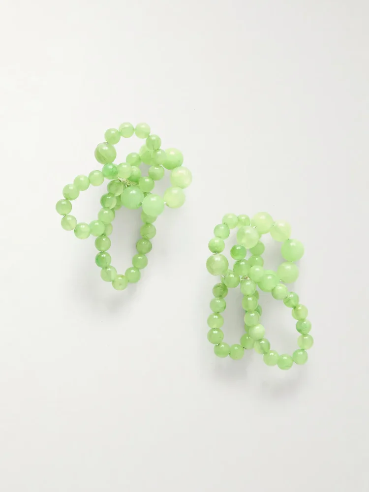 Beaded calcite earrings