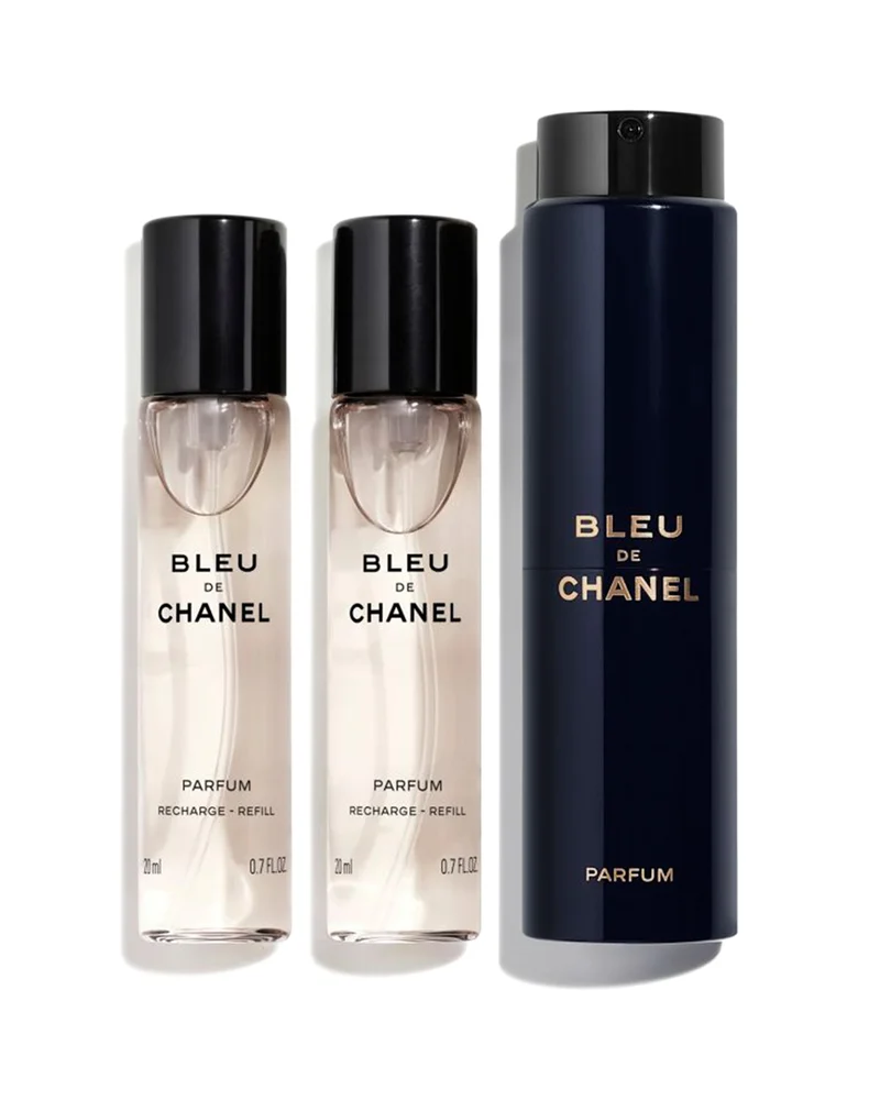 BLEU DE CHANEL Parfum Twist & Spray 3 Piece Set