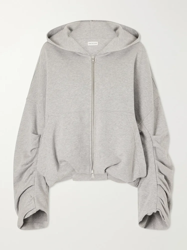 Cotton-jersey zip-up hoodie