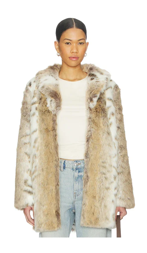 Tatiana Faux Fur Coat MAJORELLE