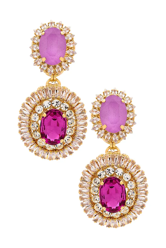 Fuchsia Spectrum Oval Disc Chandelier