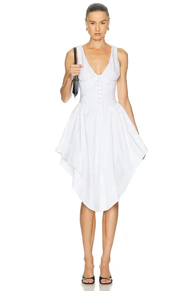 Bustier Poplin Lacing Dress