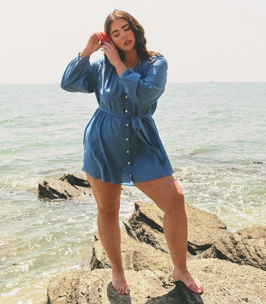 JULIET TUNIC DRESS -- SANTORINI BLUE