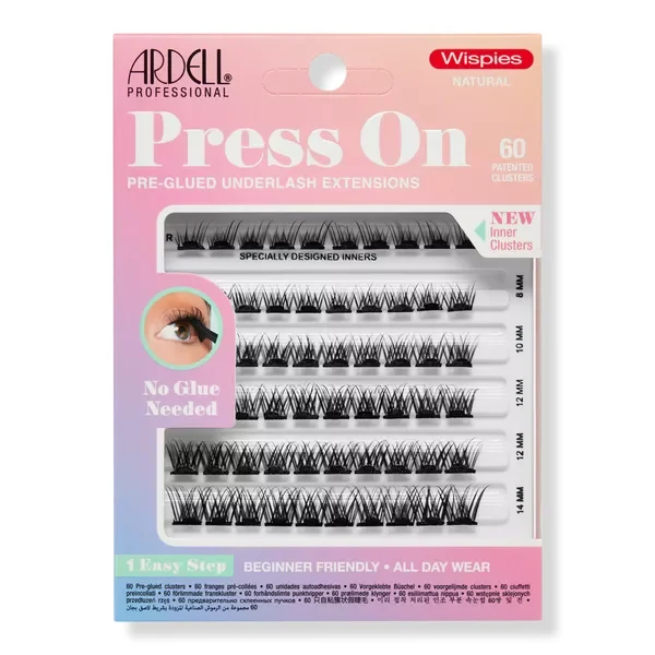 Press On Pre-Glued Underlash Extensions, Wispies Natural