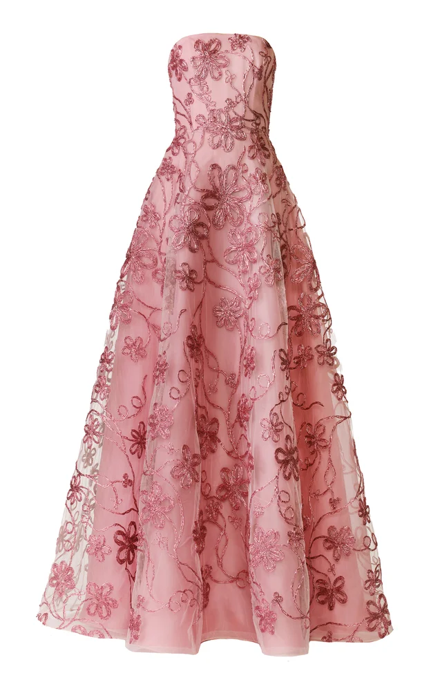 Abstract Metallic Raffia Gown