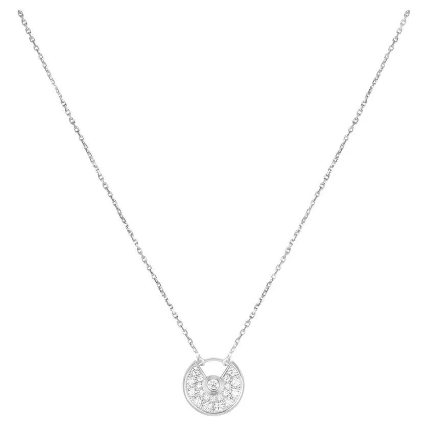 Pre-Owned White Gold Amulette de Cartier Diamond Pendant B3047300 (Excellent)