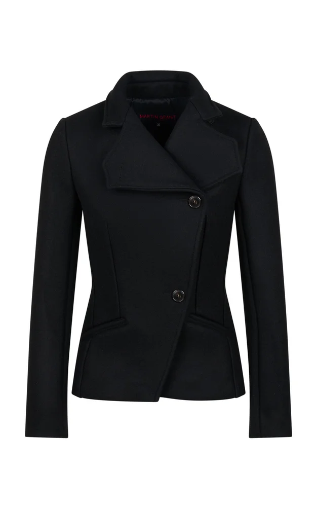 Wool-Blend Fitted Jacket