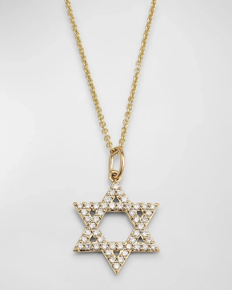 14K Star of David Charm on Light Chain Necklace