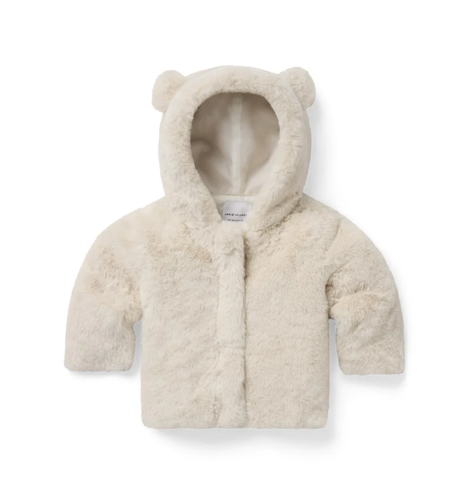 Baby Bear Faux Fur Hooded Jacket