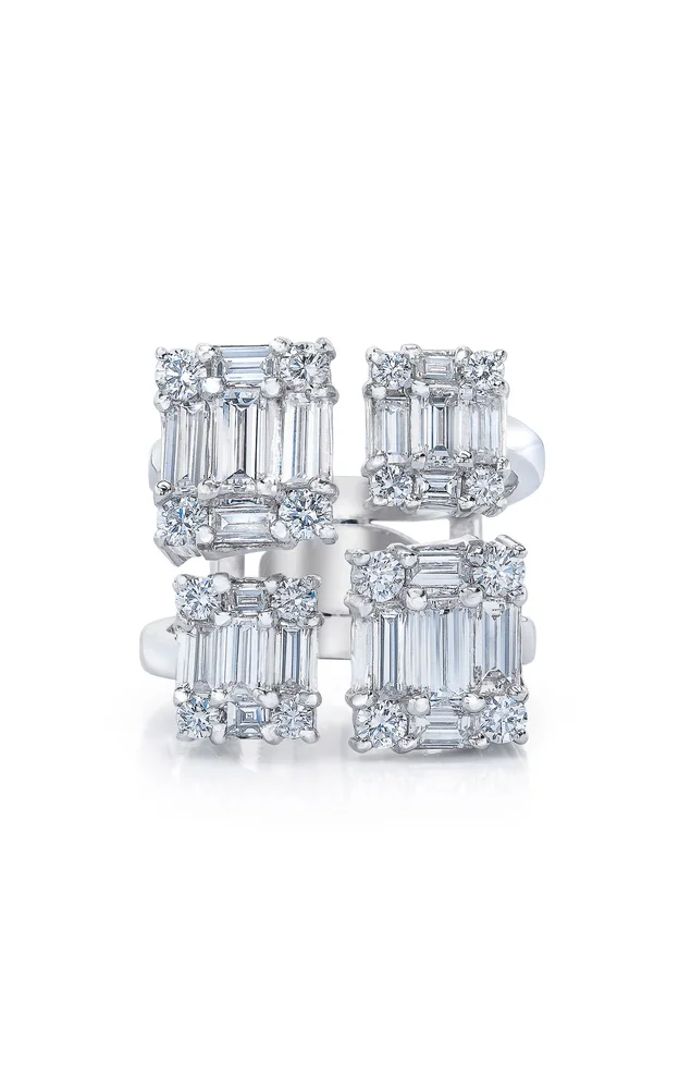 Clarity Quad 18K White Gold Diamond Ring