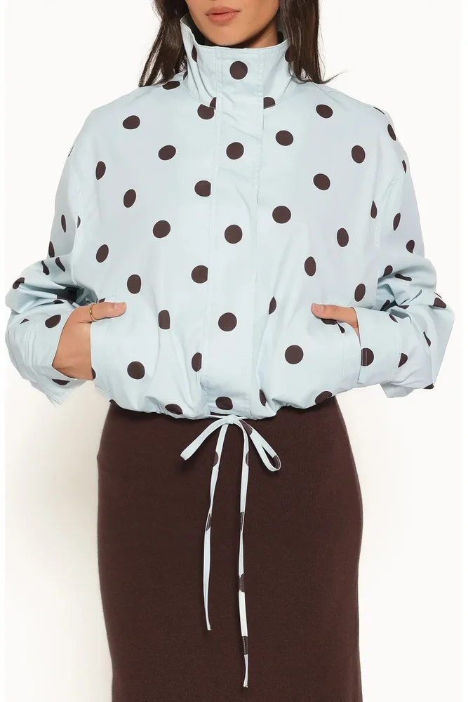 Zoella Polka Dot Funnel Neck Jacket