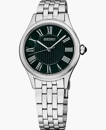 Essentials Quartz Green-Dial Stainless Steel Watch, 29.6mm