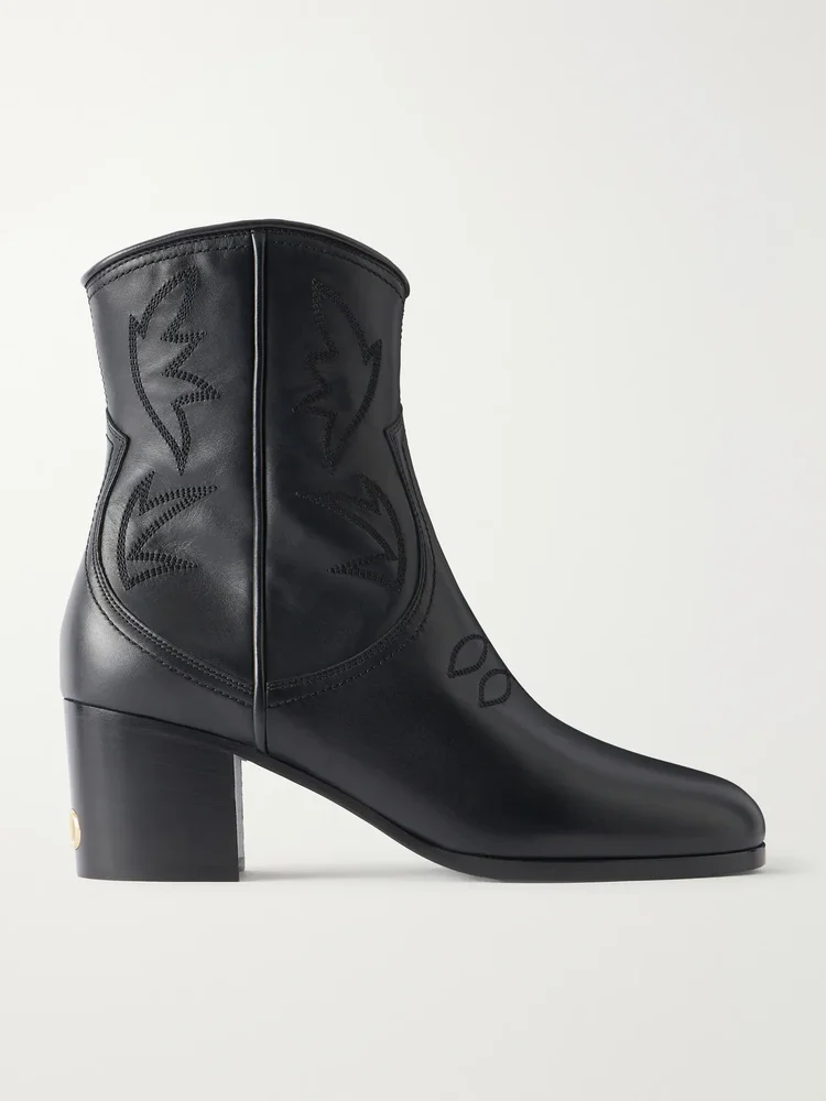 Zimmy 40 embroidered leather ankle boots