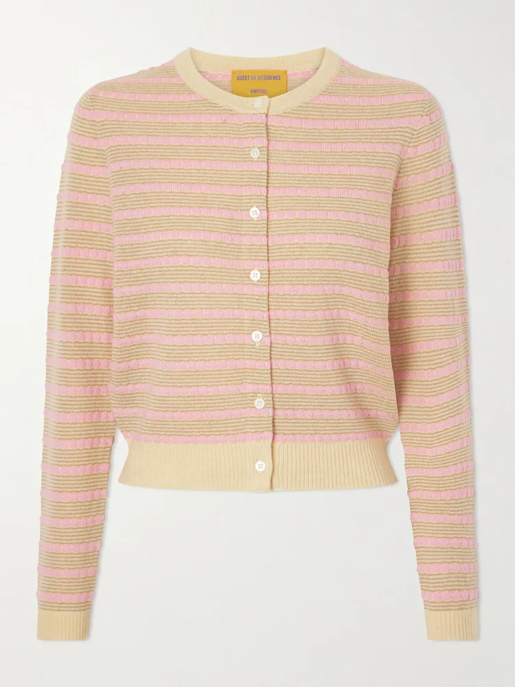 Jane striped cashmere cardigan