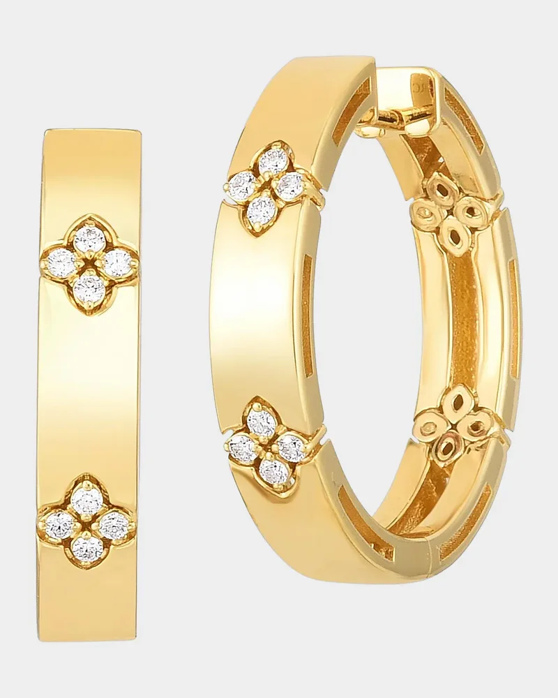 Love In Verona 18K Yellow Gold & Diamond Hoop Earrings