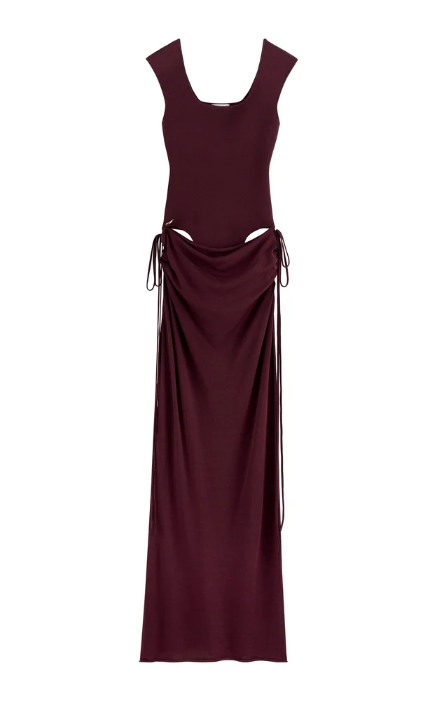 Exclusive Draped Crepe Maxi Dress