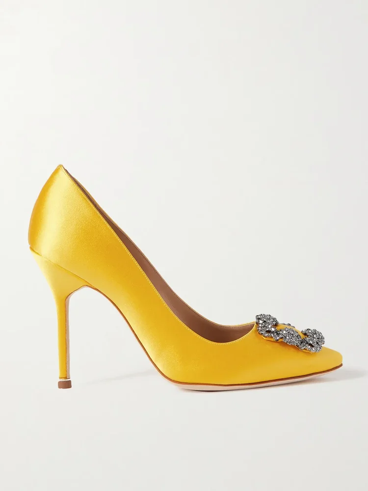 Hangisi 105 crystal-embellished satin pumps