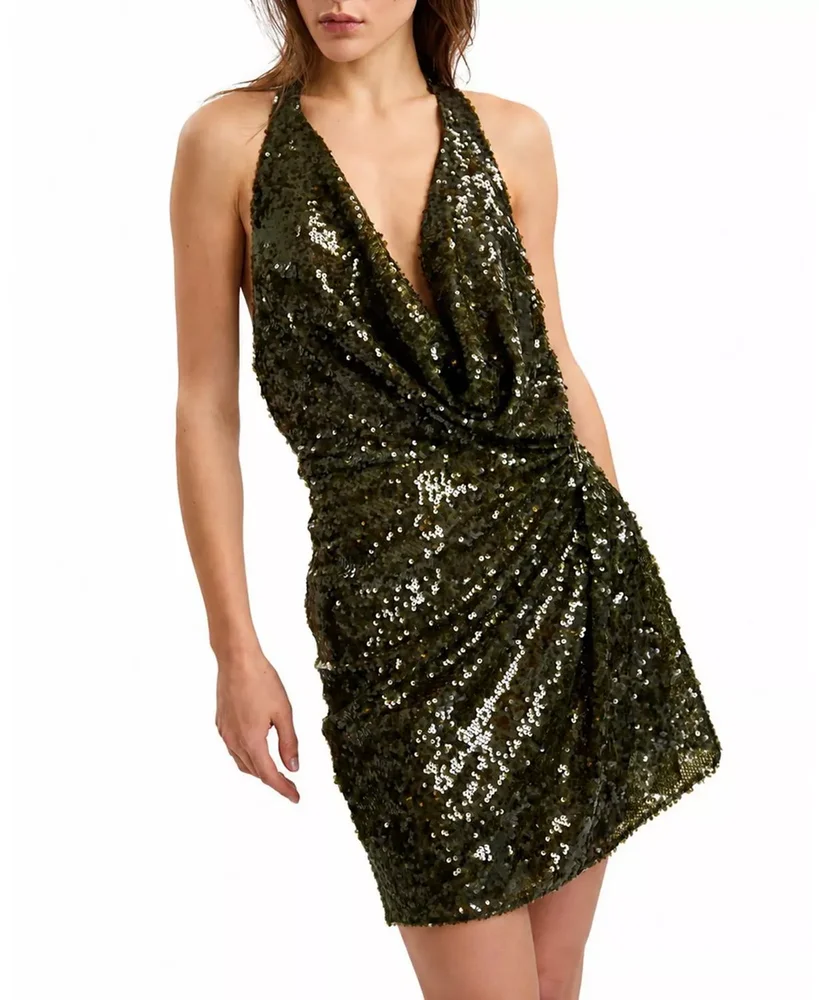 Gabi Sequins Collar Mini Dress