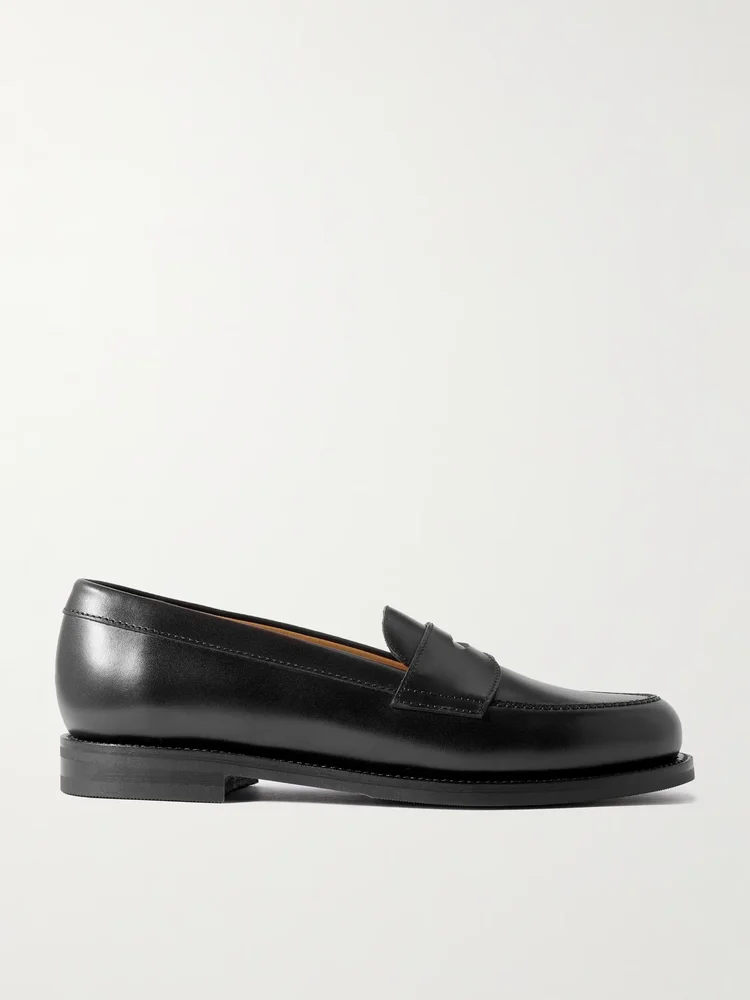 The Ivy Leather Penny Loafers, Black