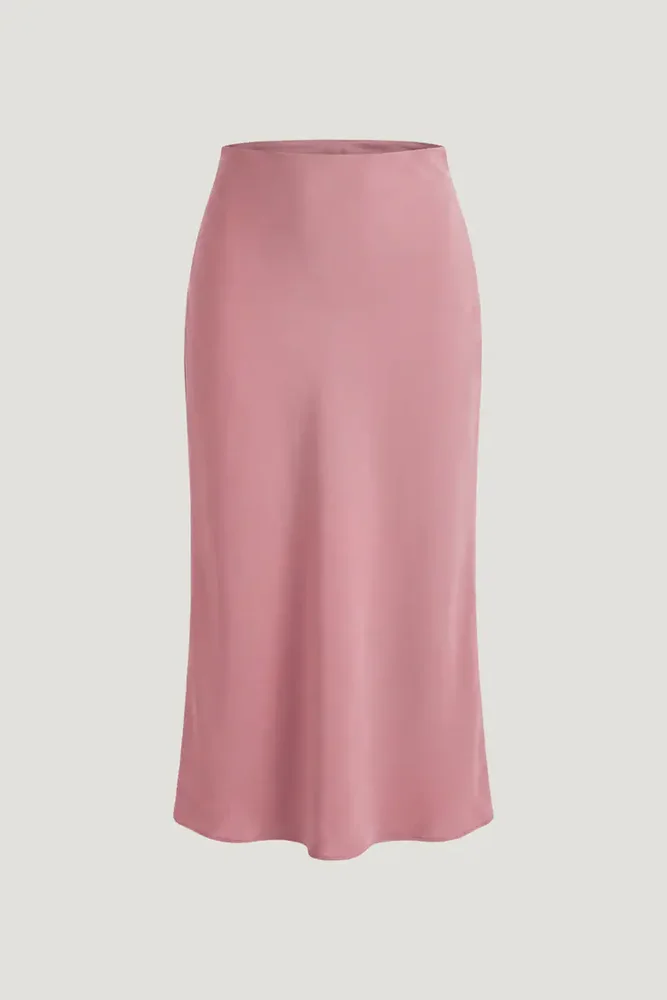 Delila Satin Midi Skirt