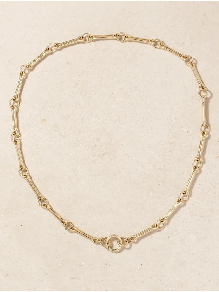 Show Your Bones 14-karat gold necklace