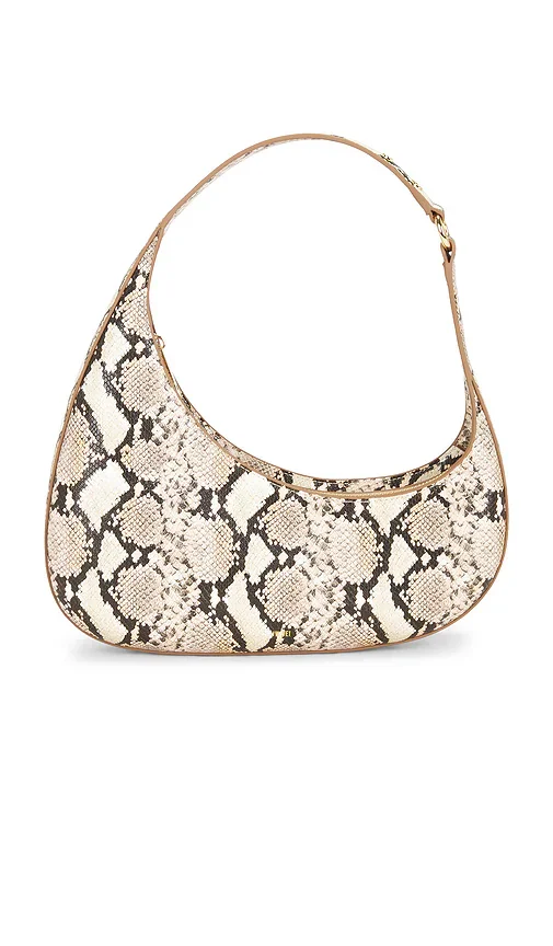 Harlee Snake Embossed Shoulder Bag