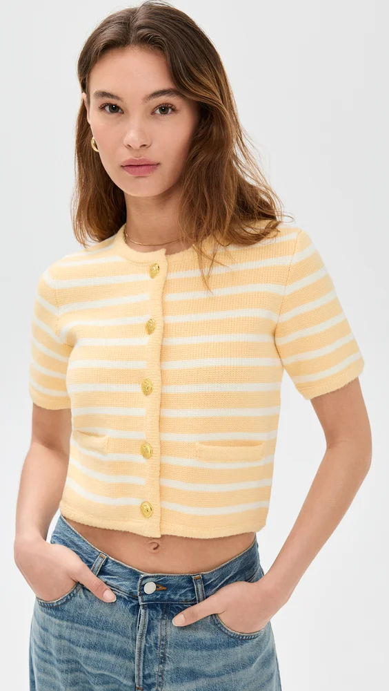 Knit Striped Sweater Cardigan