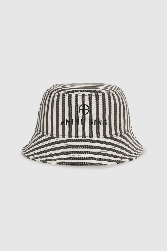 Nicks Bucket Hat - White And Black Stripe