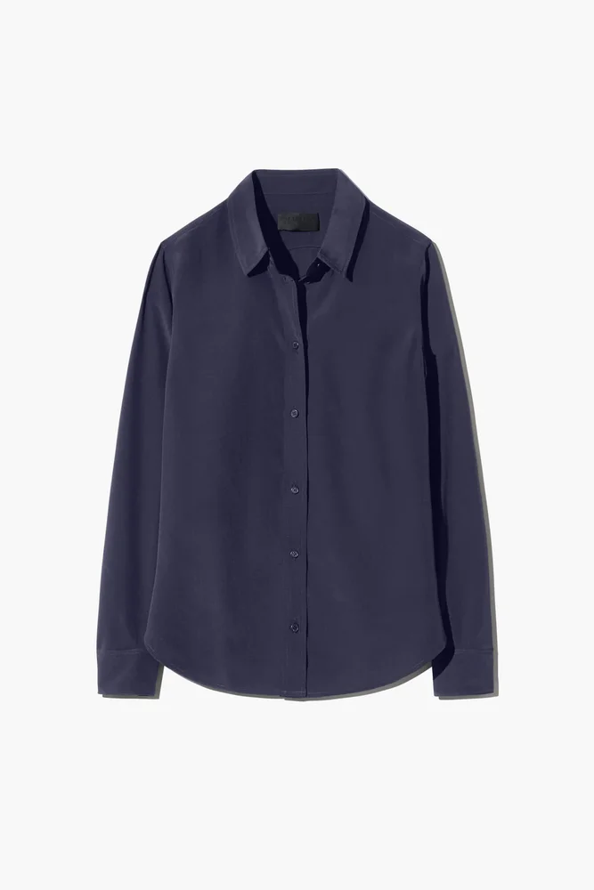 Gaia Silk Shirt in Marine Blue