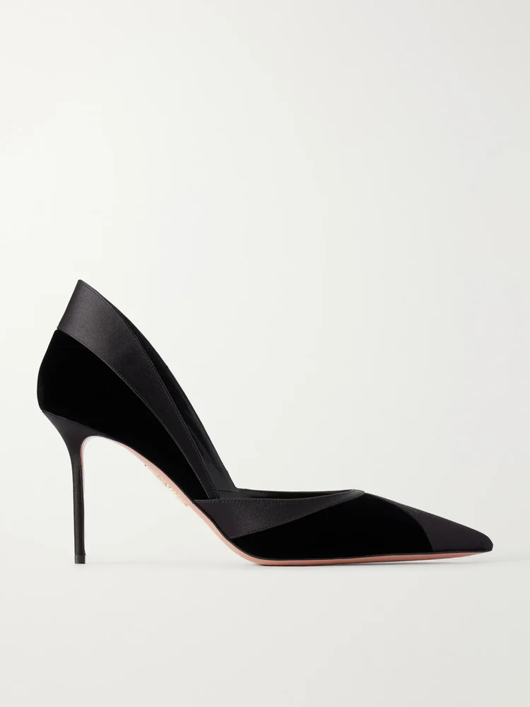 Shadow 85 velvet and satin pumps