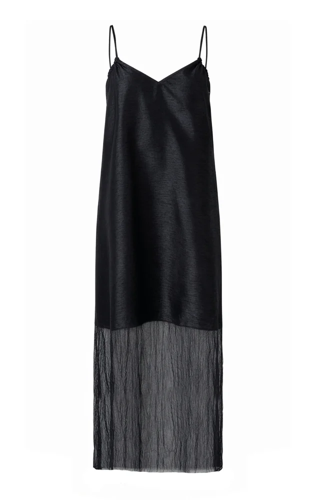Techno Dupion Panel Midi Dress