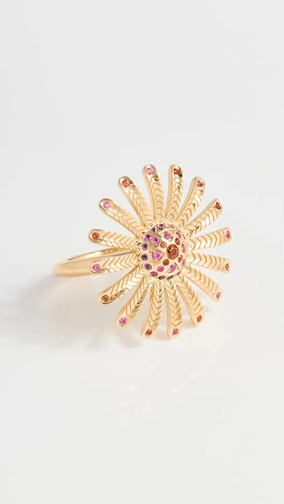 18k Mini Sunflower Pink Ring