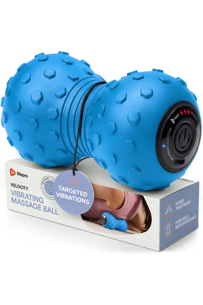 Velocity Vibrating Peanut Massage Ball 4Speed Deep Tissue Recovery Roller