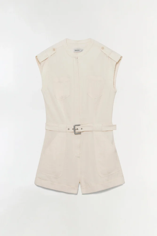Tinka Belted Linen Romper