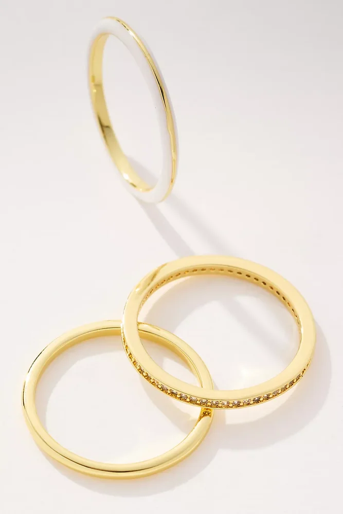 White Hot Forever Rings, Set of 3