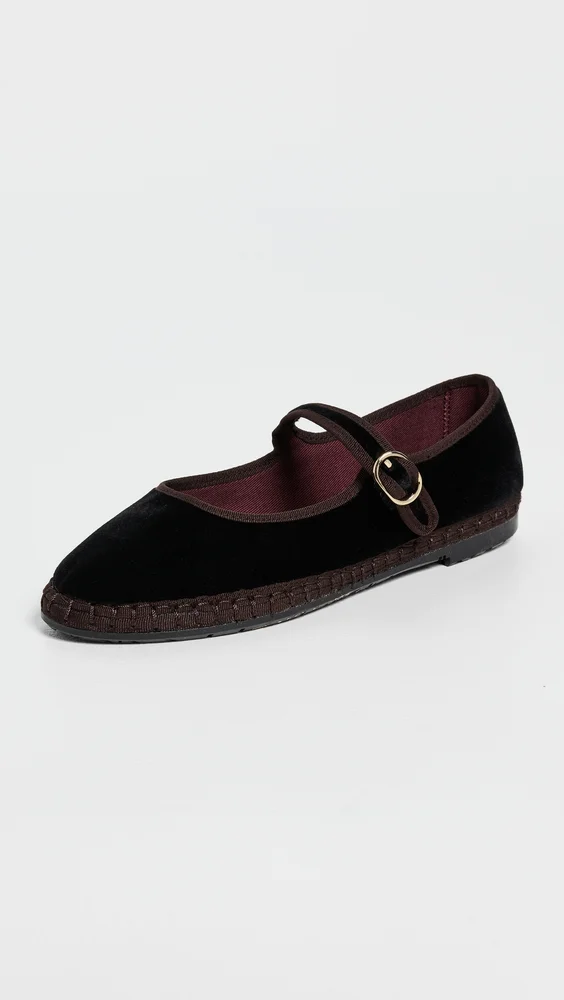 Sethe Velvet Mary Jane Flats