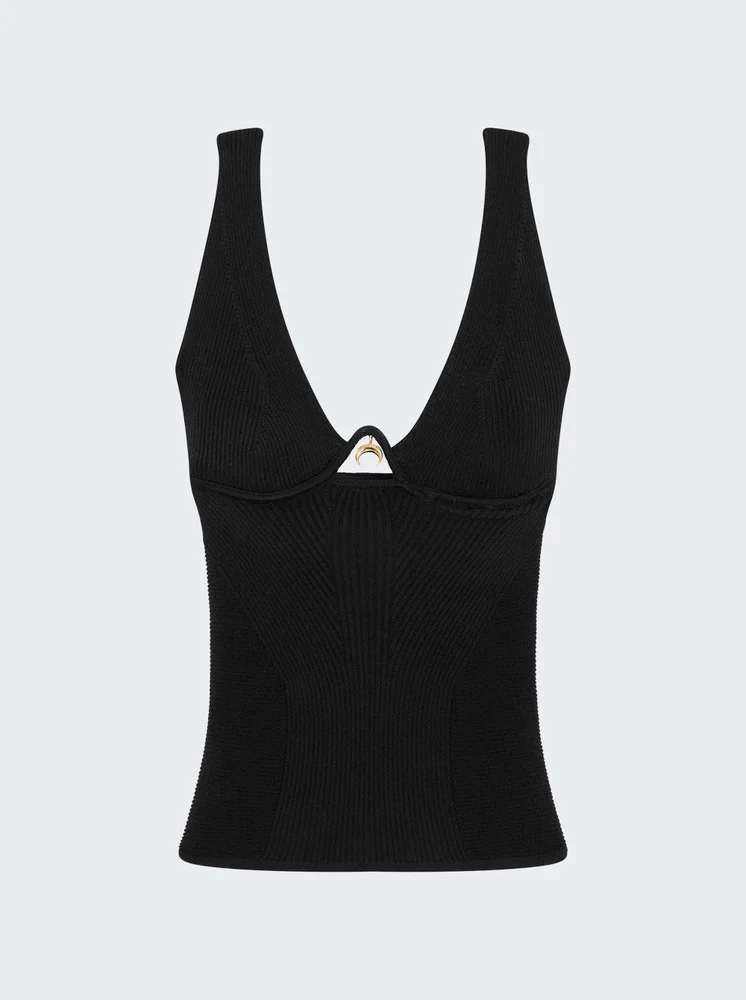 Knitted Tank Top BLACK