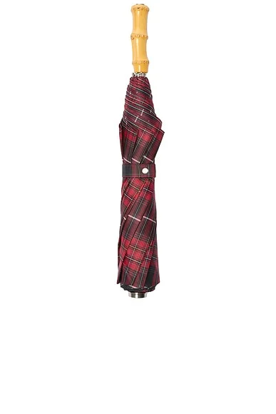 Bamboo Tartan Folding Umbrella