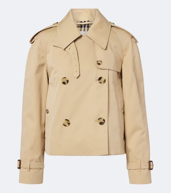 Double-breasted cotton gabardine jacket
