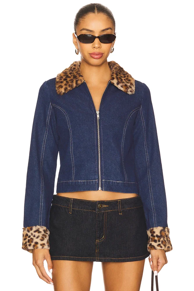 Gia Denim And Faux Fur Jacket