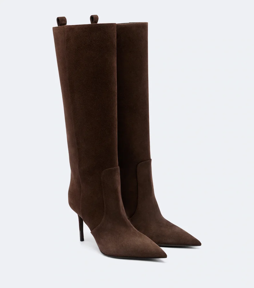 Monili beadsuede knee-high boots