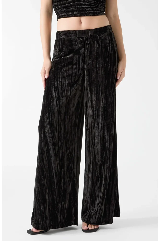 Arlowe Crushed Velvet Wide Leg Pants