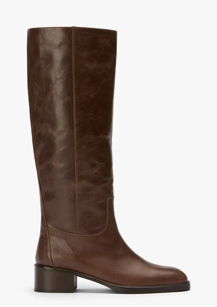 Jordyn Calf Boot in Choc Vintage Leather