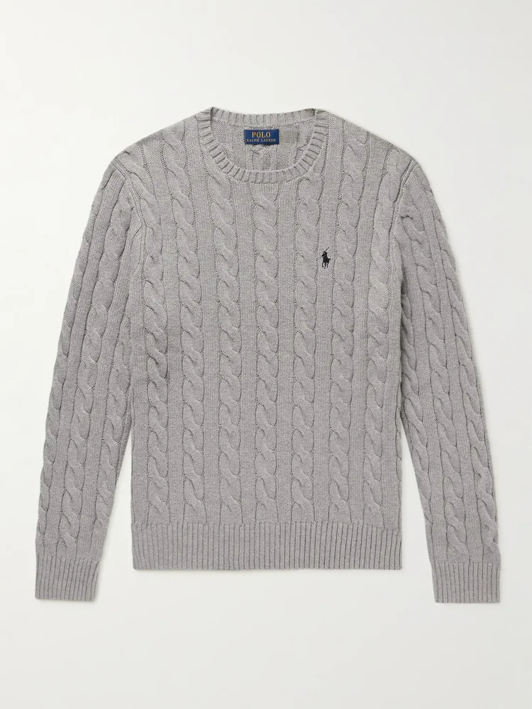 Cable-Knit Cotton Sweater