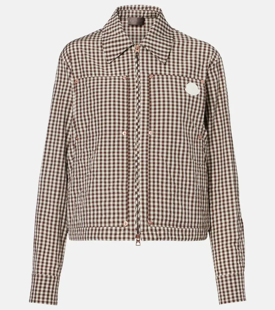 Checked cotton-blend jacket