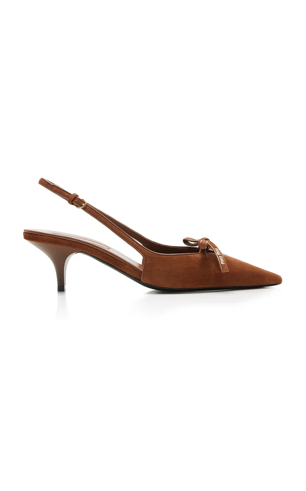 Slingback Suede Pumps