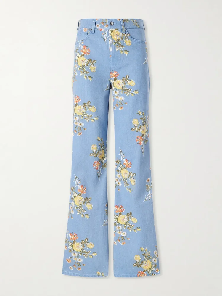 taylor floral print high rise wide leg jeans