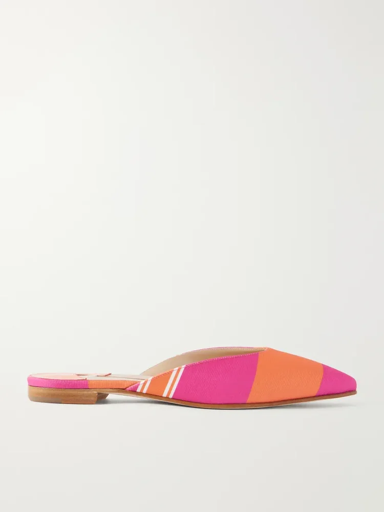 + Emilia Wickstead striped twill mules